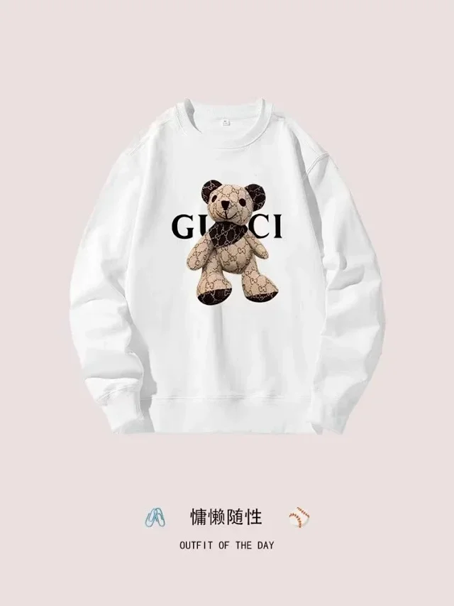 Gucci Hoodies & Sweatshirts Teddy Bear Logo-Print Crewneck Sweatshirt product detail image 1