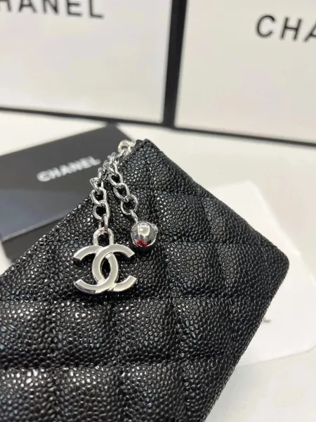 Chanel Mini Wallet on Chain Black Shiny Stingray Quilted Card Holder - 7