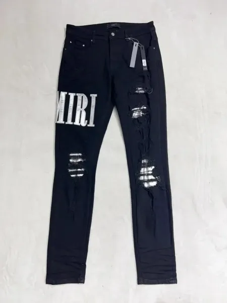 Gallery Dept. Distressed Denim Jeans with Turquoise Underlayer - 10