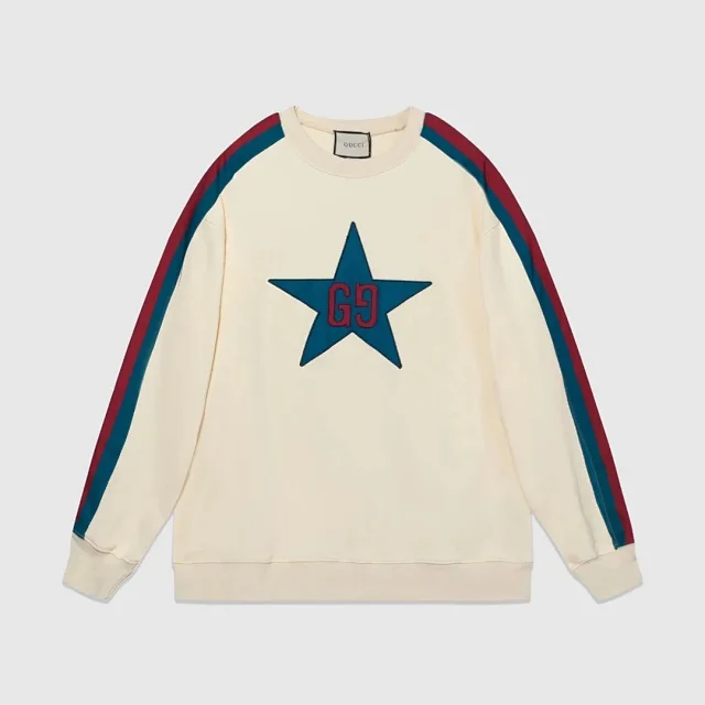 Gucci Hoodies & Sweatshirts Logo hoodie with contrasting sleeve stripes product detail image 3