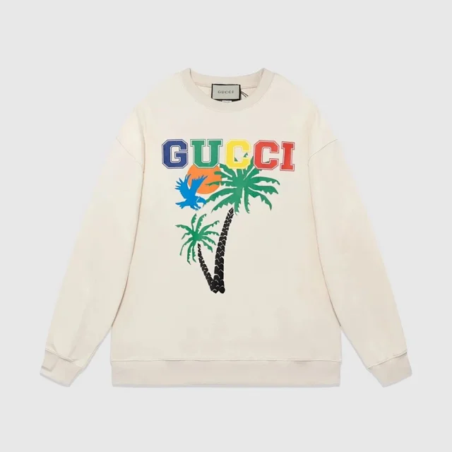 Gucci Hoodies & Sweatshirts Logo hoodie with contrasting sleeve stripes product detail image 6