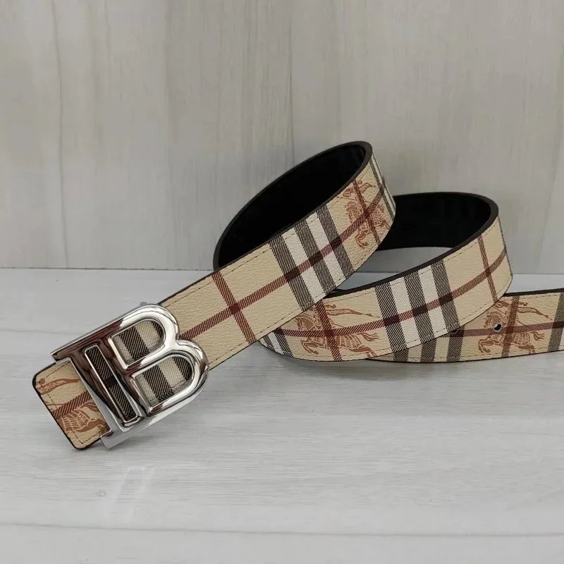 Burberry Belts Check-pattern belt with TB monogram buckle — 10