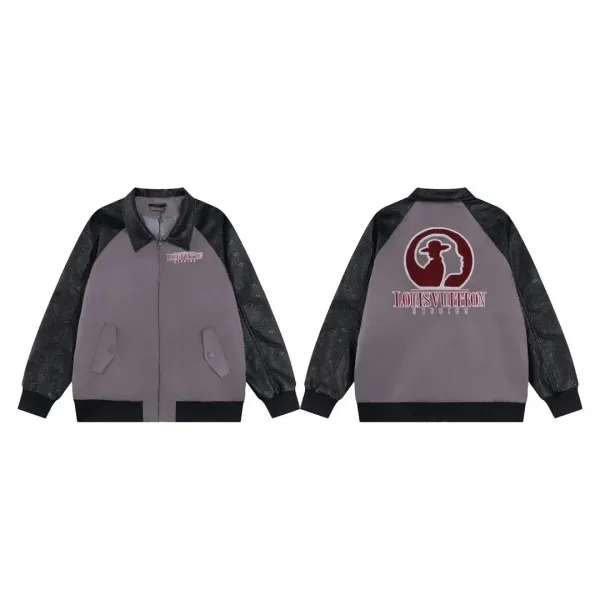 Louis Vuitton Studios Bomber Jacket Gray and Black - 1