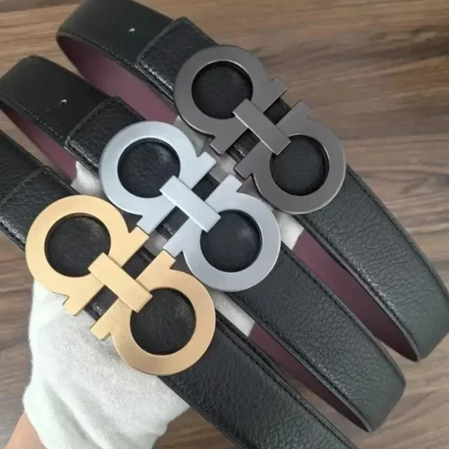 Ferragamo Belts Gancini buckle belt with embossed Gancini-pattern strap product detail image 3