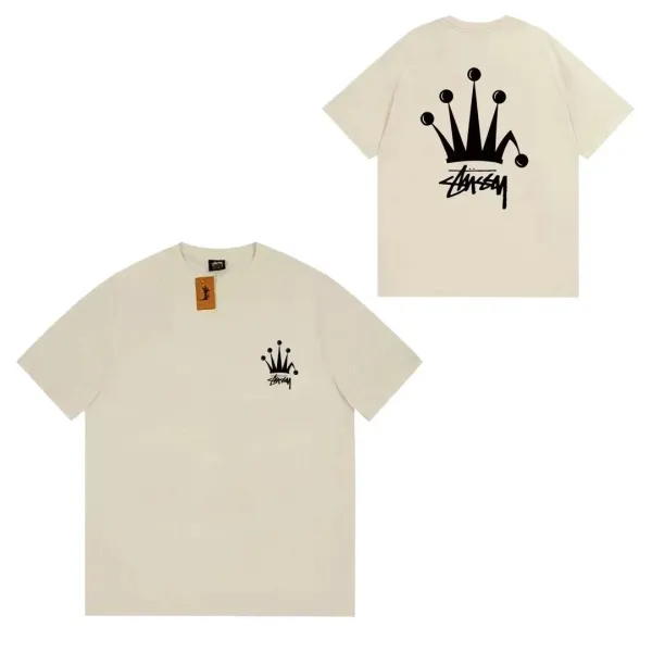 Stussy Crown Logo T-Shirt Beige T-Shirt - 1