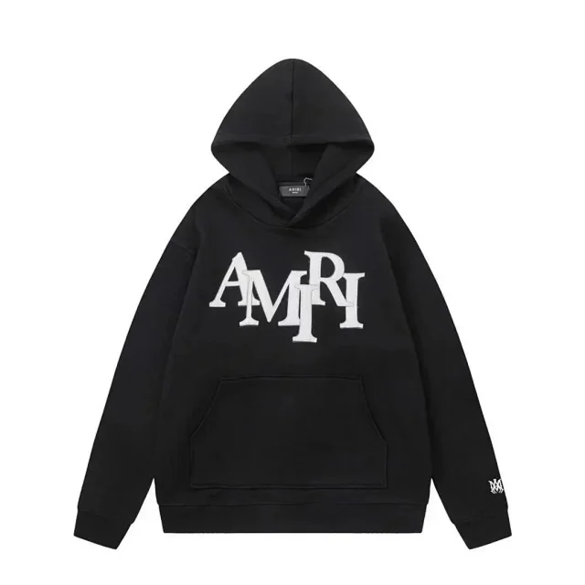 AMIRI Hoodies & Sweatshirts Logo-embroidered pullover hoodie with kangaroo pocket product detail image 6