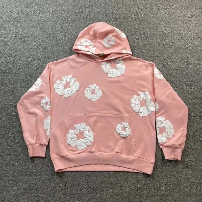 Unbranded Hoodies & Sweatshirts Hooded Sweatshirt with Raised Floral Ring Appliqués image 6