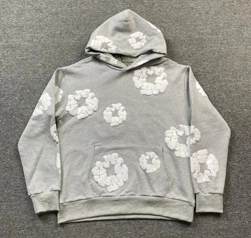 Unbranded Hoodies & Sweatshirts Hooded Sweatshirt with Raised Floral Ring Appliqués image 9