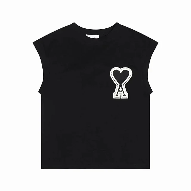 AMI Paris T-Shirts Sleeveless de Coeur patch T-shirt product detail image 6