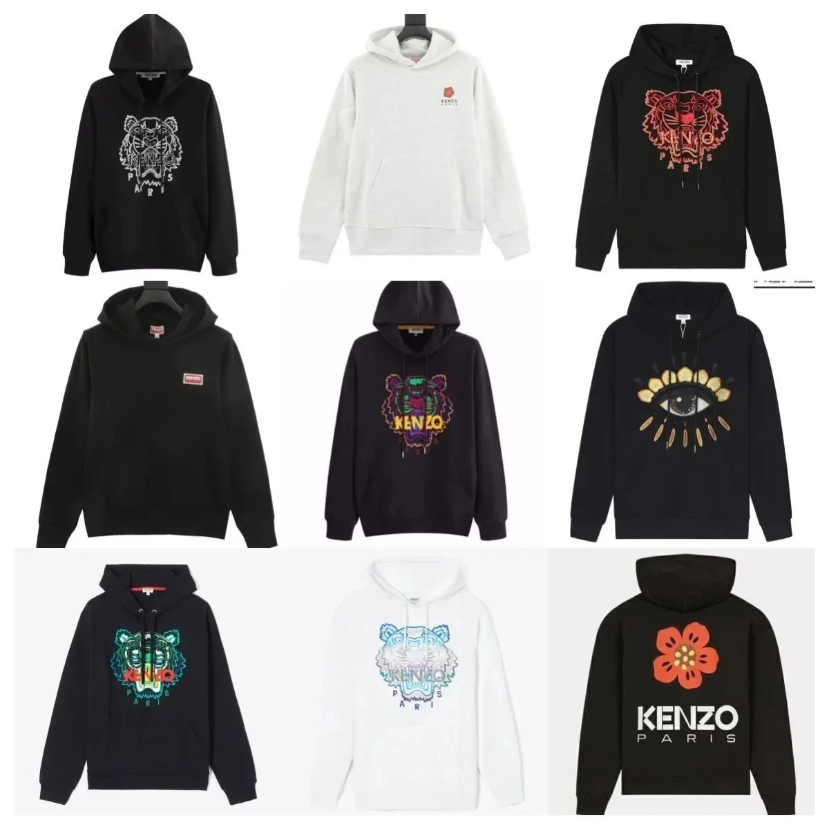 KENZO Tiger & Eye Graphic Hoodies Collection