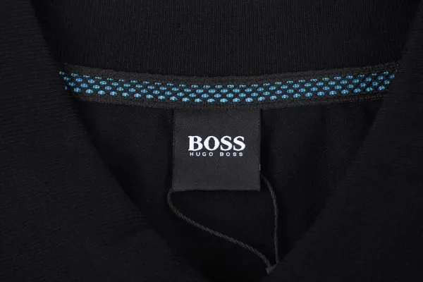Hugo Boss Logo Polo Black with Yellow Trim Polo - 6