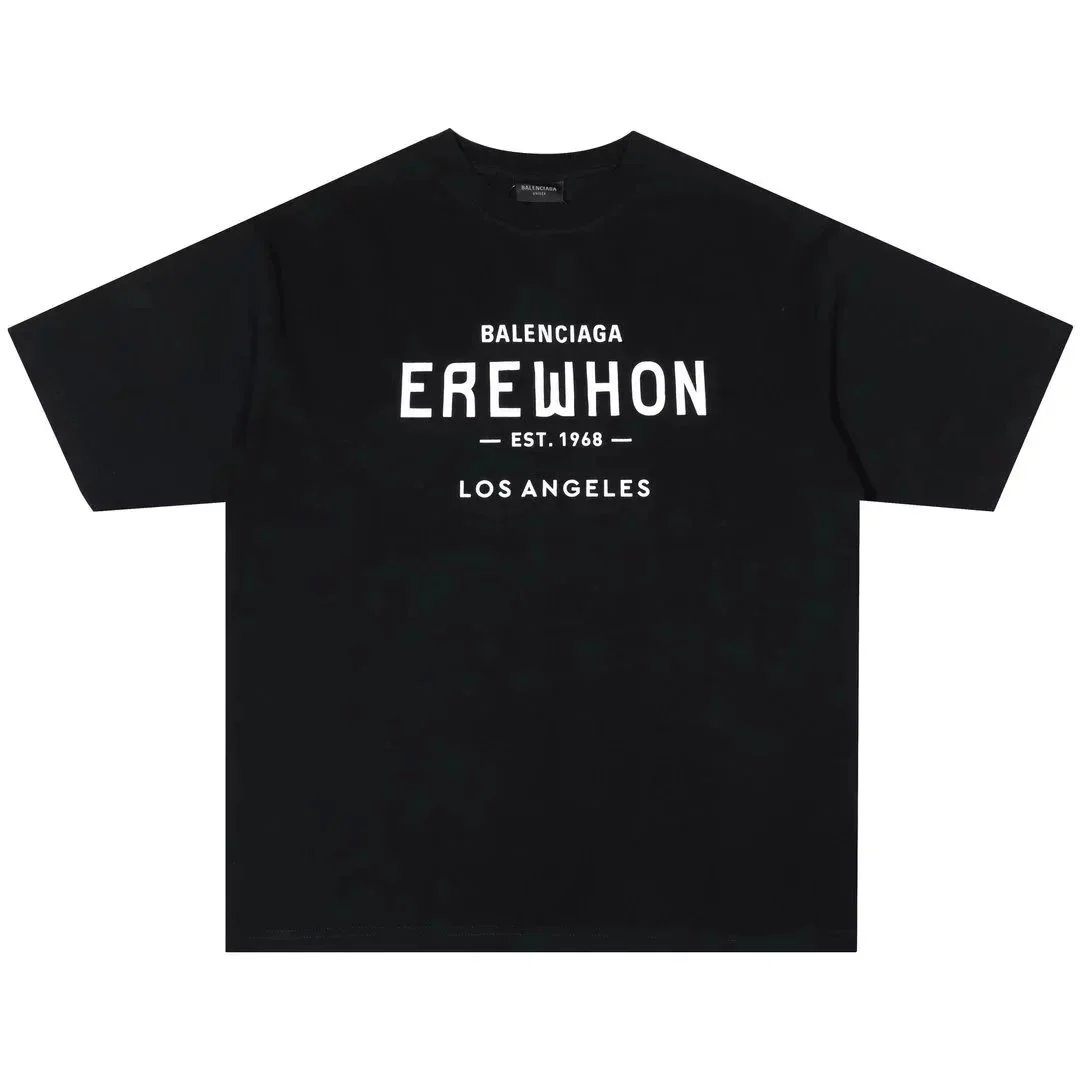 Balenciaga T-Shirts Logo Graphic Short-Sleeve T-Shirt — Black letter 002