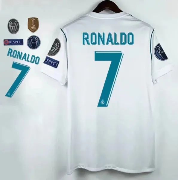 Real Madrid Cristiano Ronaldo #7 Champions League 2017 White Jersey - 1