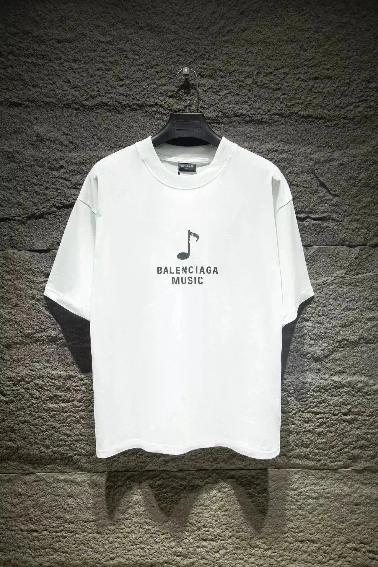 Balenciaga T-Shirts Logo Graphic Short-Sleeve T-Shirt — White background musical note 002