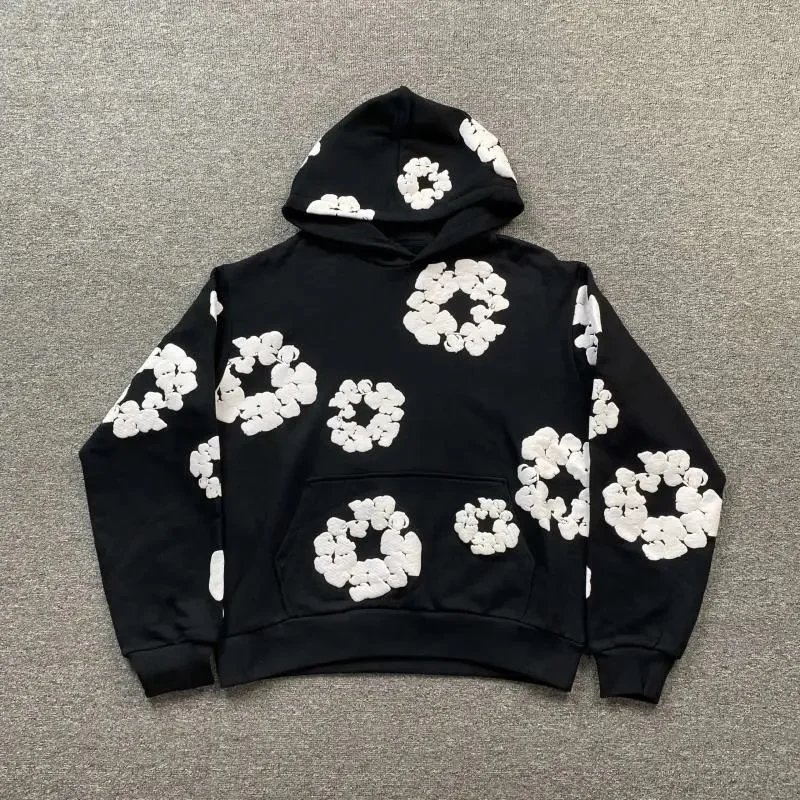 Unbranded Hoodies & Sweatshirts Hooded Sweatshirt with Raised Floral Ring Appliqués — 6