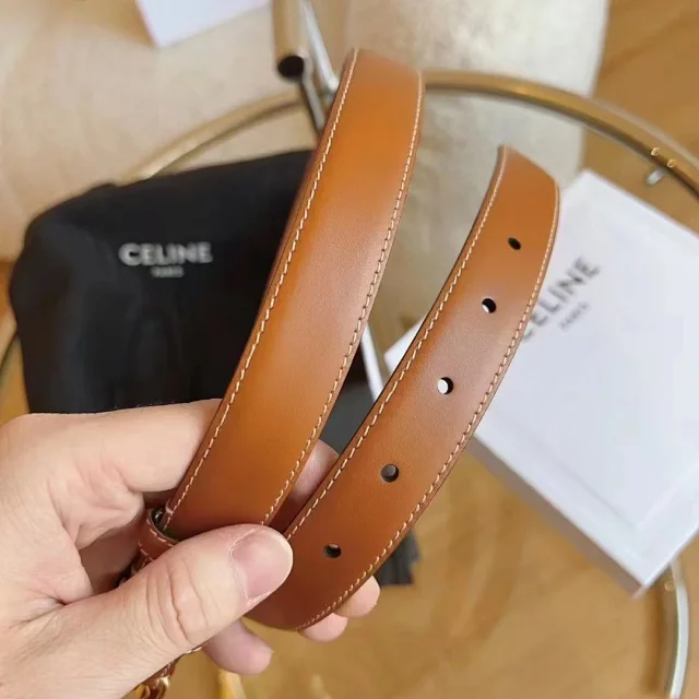 Celine Belts Triomphe Buckle Leather Belt product detail image 7