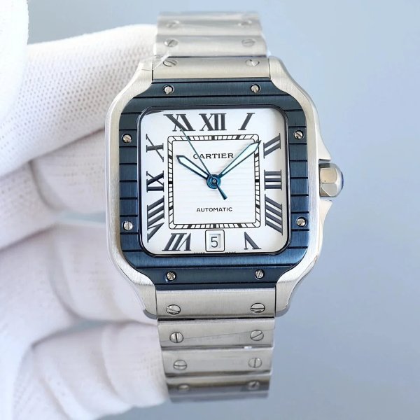 Cartier Santos de Cartier Automatic White Dial Steel Watch Watches Mechanical Watch product listing in Litbuy spreadsheet finds