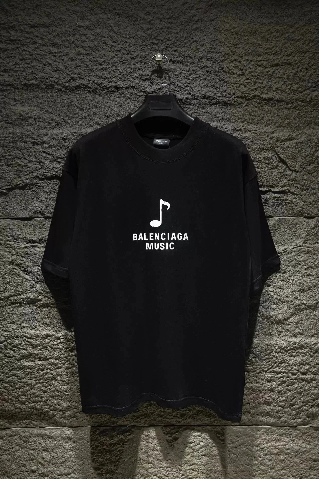 Balenciaga T-Shirts Logo Graphic Short-Sleeve T-Shirt — Black Note 002
