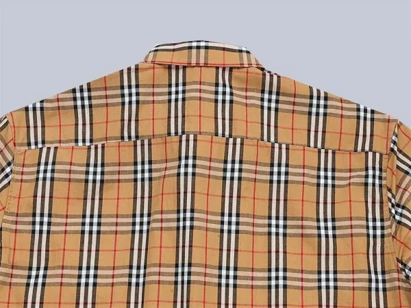 Burberry Check Print Short-Sleeve Shirt Orange Beige Black - 6
