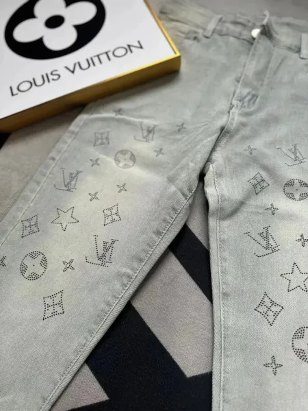 Louis Vuitton Monogram Pocket Detail Light Wash Jeans - 5