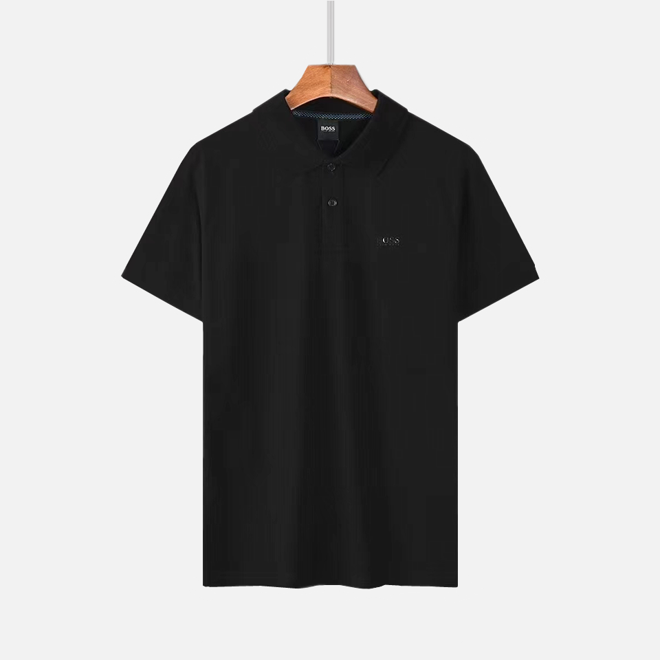Hugo Boss Logo Polo Black with Yellow Trim Polo - 3