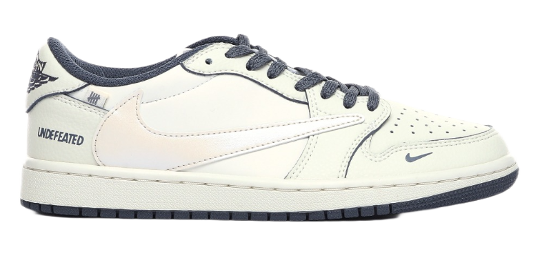 Nike x A Bathing Ape Air Jordan 1 Low 'Bapesta' Navy Beige Sneakers - 8