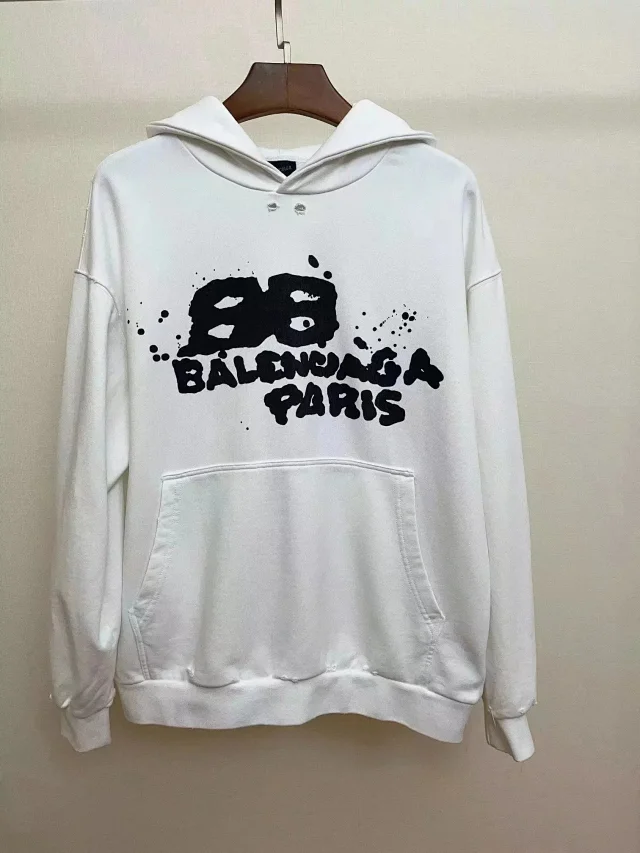 Balenciaga Hoodies & Sweatshirts Logo Print Hooded Sweatshirt product detail image 6