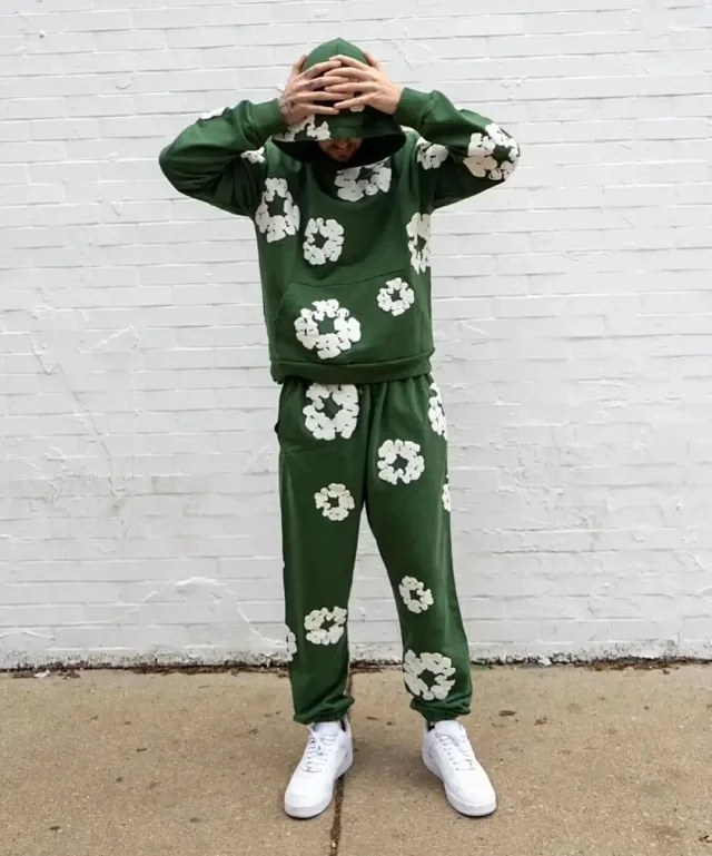 Unbranded Tracksuits Floral-print hooded sweatshirt and jogger set product detail image 7