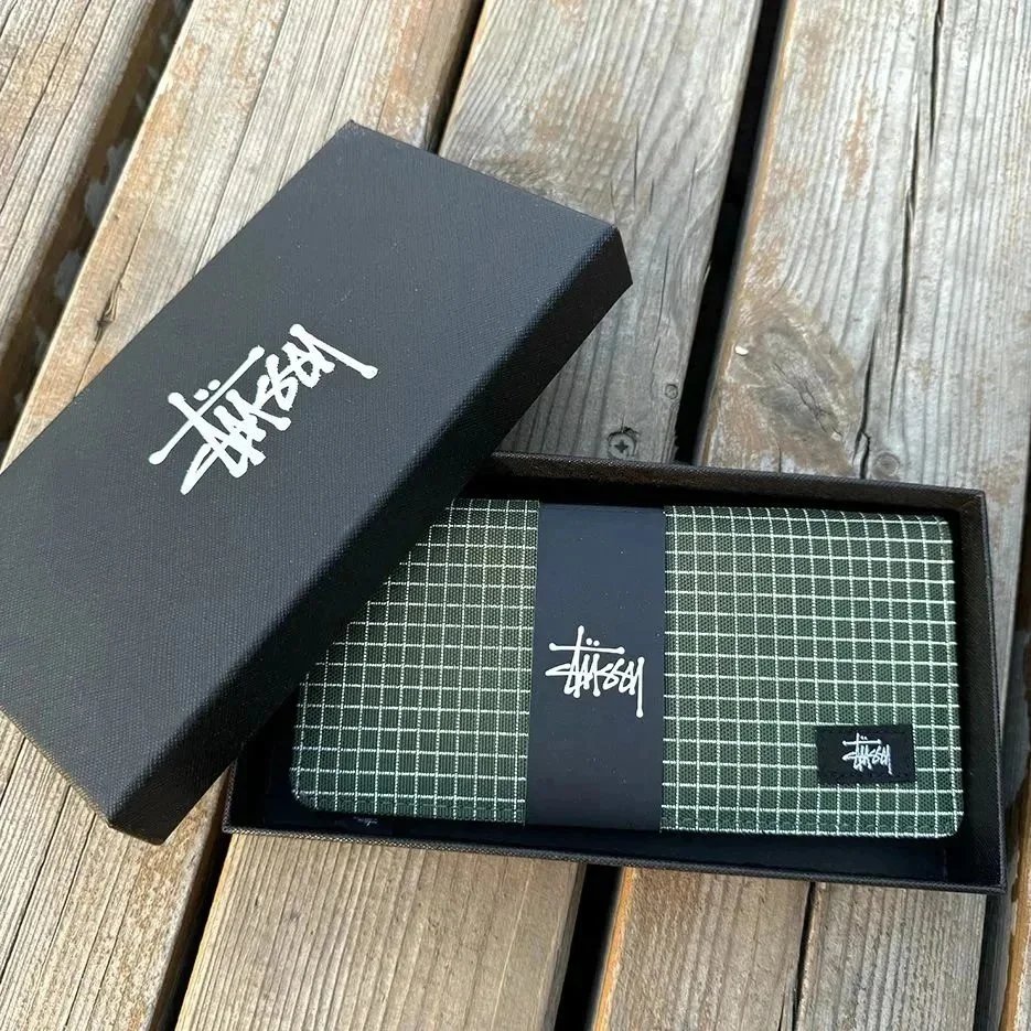 Stüssy Grid Pattern Short Wallet Navy - 6