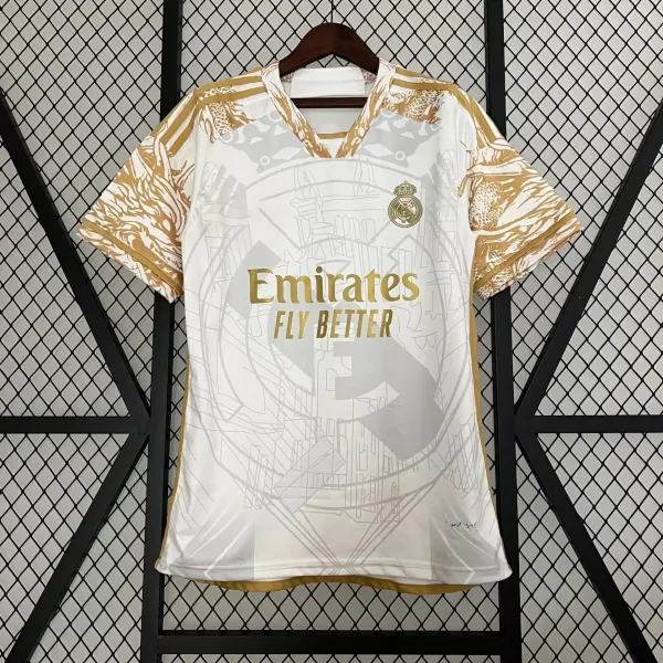 Real Madrid x Adidas Special Edition White Gold Graphic Jersey - 1