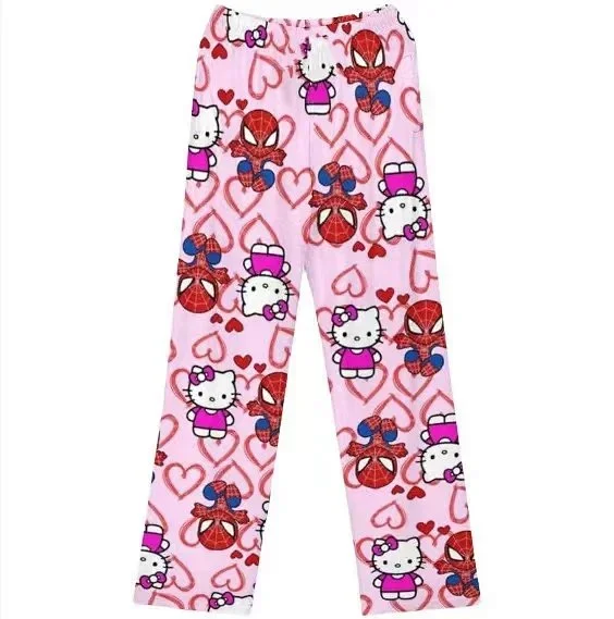 Hello Kitty Trousers Cartoon-print fleece lounge product detail image 1