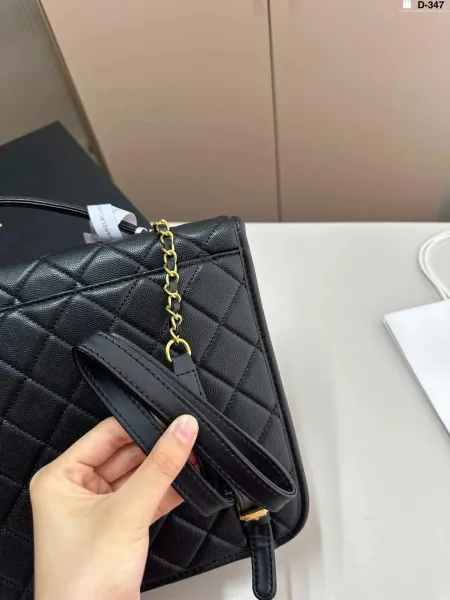 Chanel Classic Flap Bag Black Patent Leather Shoulder Bag - 7