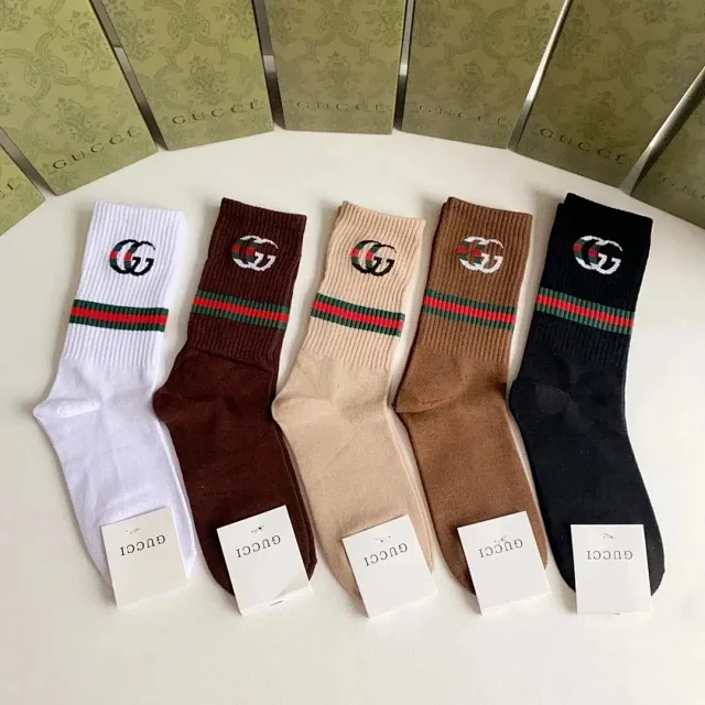 Gucci Socks Logo Pattern Socks, 5-Pair Set product detail image 2