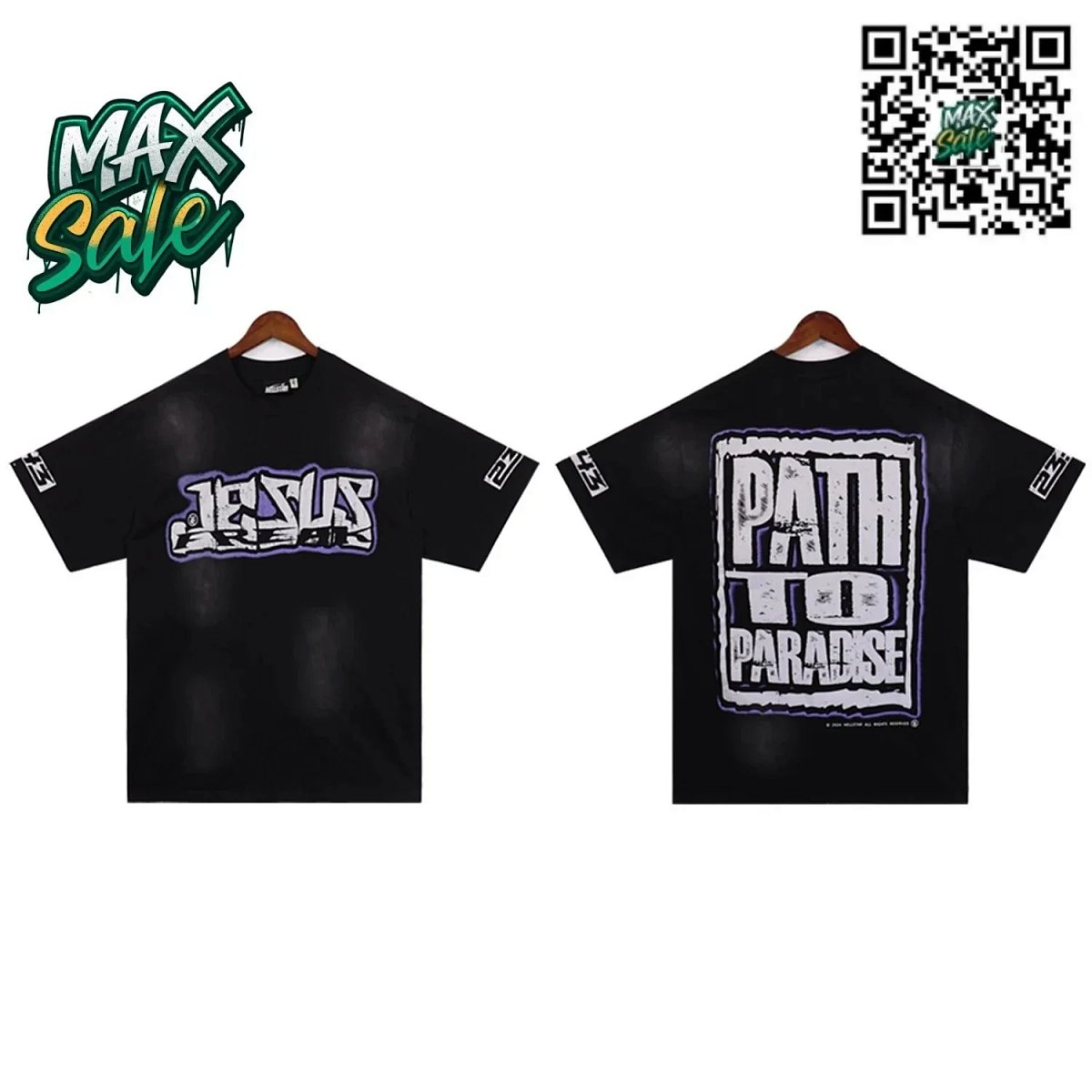Hellstar Path 2 Paradise Black Graphic T-Shirt product detail 2 in Litbuy spreadsheet finds