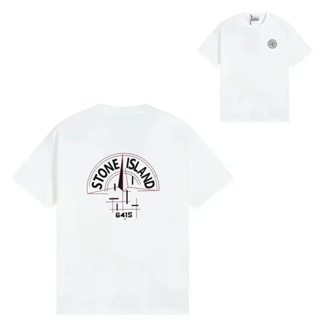 Stone Island T-Shirts Short-Sleeve Graphic Logo Print product detail image 7
