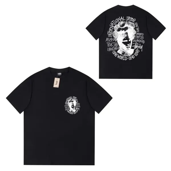 Stüssy International Tribe Graphic Print Black T-Shirt - 1