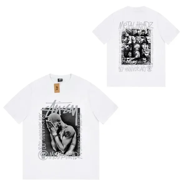 Stüssy x Metalheadz 30th Anniversary Graphic T-Shirt White - 1
