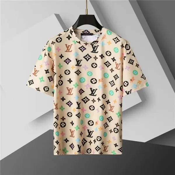 Louis Vuitton Monogram Multicolor Print Beige T-Shirt - 1