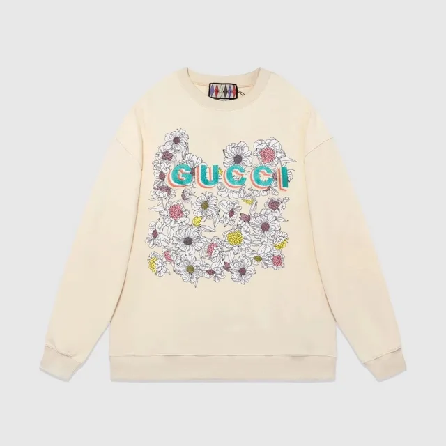 Gucci Hoodies & Sweatshirts Logo hoodie with contrasting sleeve stripes product detail image 4