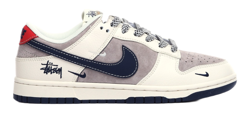 Nike x A Bathing Ape Air Jordan 1 Low 'Bapesta' Navy Beige Sneakers - 5
