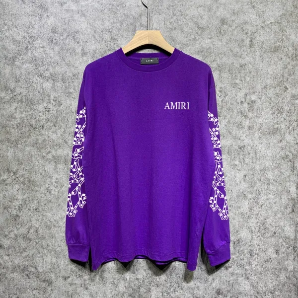 Amiri Chain Print Long Sleeve T-Shirt Purple - 1