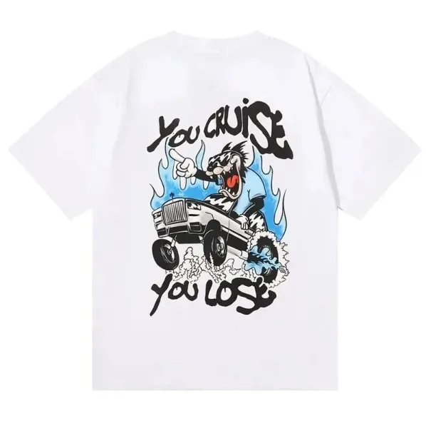 Design Graphic Print 'You Cruise You Lost' White T-Shirt - 1