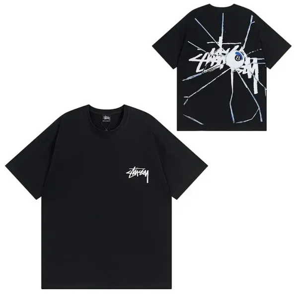 Stüssy Four Aces Flame Graphic Navy T-Shirt - 4