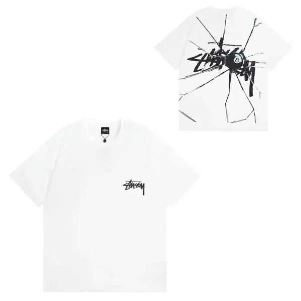 Stüssy Four Aces Flame Graphic Navy T-Shirt - 7