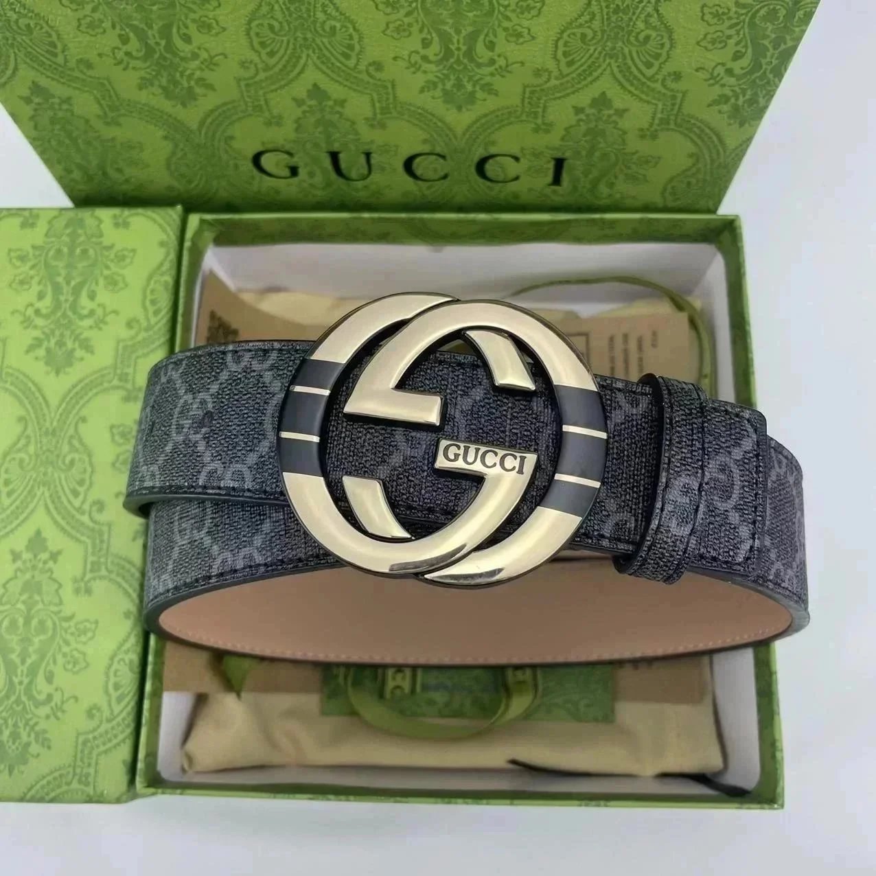 Burberry Belts Check Pattern Belt with B Monogram Buckle — 22