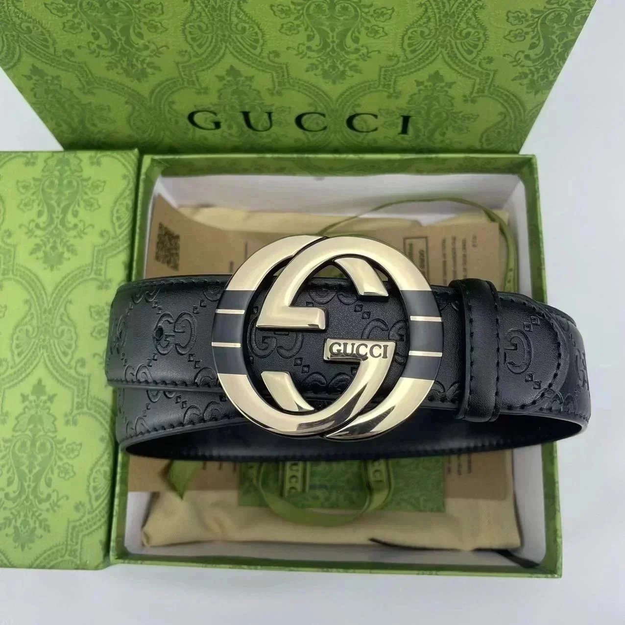 Burberry Belts Check Pattern Belt with B Monogram Buckle — 26