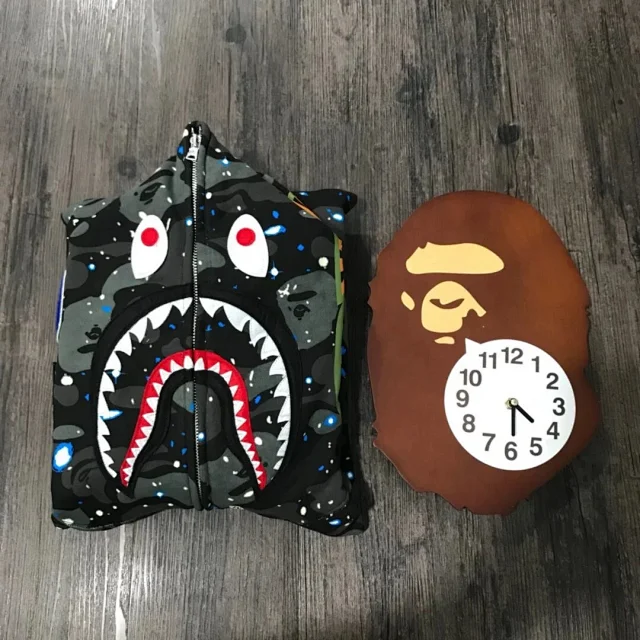 A BATHING APE Hoodies & Sweatshirts Shark Full Zip Hoodie with Camo Print product detail image 9
