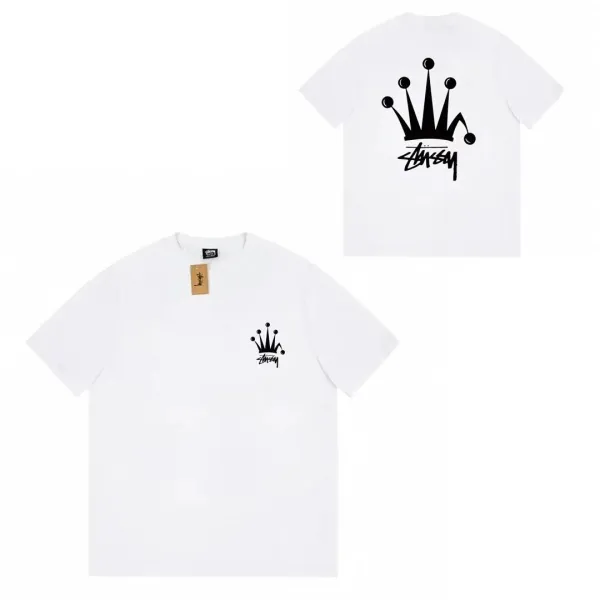 Stussy Crown Logo White T-Shirt - 1