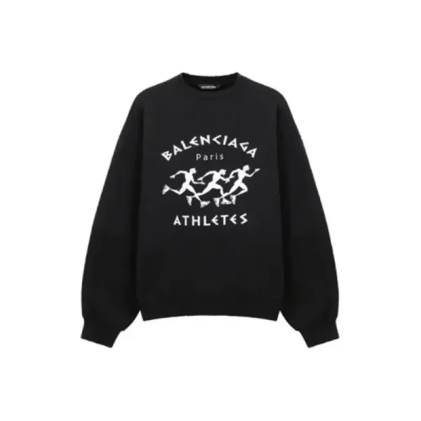 Balenciaga Athletes Print Black Hoodie - 1