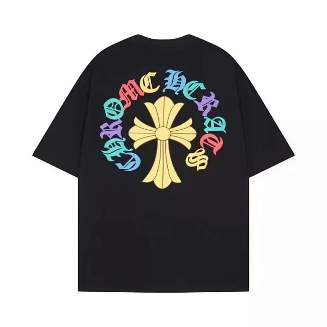 Chrome Hearts T-Shirts Short-Sleeve T-Shirt with Cross and Logo Back Graphic product detail image 5